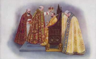 The Crowning of the King by the Archbishop of Canterbury by English School